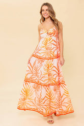 TROPICAL LAGOON O-RING MAXI DRESS